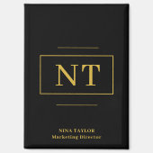 Gold Two Black Modern Monogram Magnet (Vorderseite)