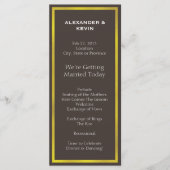 Gold Two Grooms Gay Wedding Program Programm (Vorderseite)