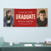 Gold Type Red Two Foto Abschluss Banner (Messe)