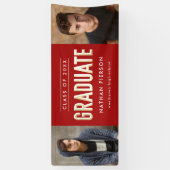 Gold Type Red Two Foto Abschluss Banner (Vertikal)