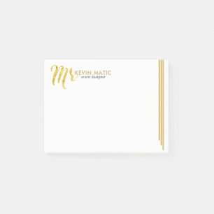 Gold Typografie Mr. Gold Stripes Modernes Design Post-it Klebezettel