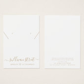 Gold Typografie Ohrringe-Netzklassekarte (Vorne & Hinten)