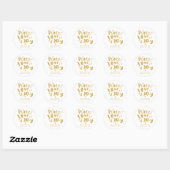 Gold Typografie Peace Liebe & Joliday Weihnachten Runder Aufkleber (Blatt)