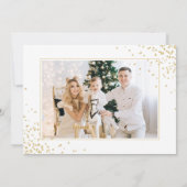 Gold Typografie Script 3 Multi-Foto Weihnachten (Rückseite)