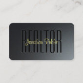 Gold Typografie Script Black & Gray Realtor Visitenkarte (Vorderseite)