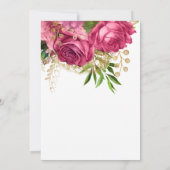 Gold Typografie Script Floral Rose Brautparty Einladung (Rückseite)