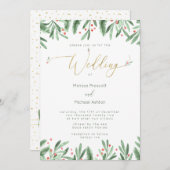 Gold Typografy Christmas Einladung (Vorne/Hinten)