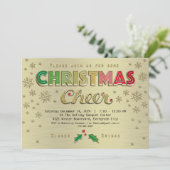 Gold Typografy Christmas Party Einladung (Stehend Vorderseite)