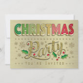 Gold Typografy Christmas Party Einladung (Rückseite)