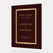 Gold typography deep burgundy acrylic welcome sign acrylschild (Winkel)