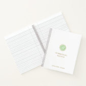 Gold Typography Green Watercolor Monogram Name Notizblock (Innenseite)