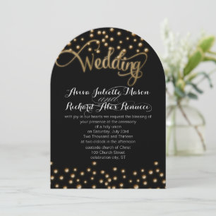 Gold TYPOGRAPHY Hochzeitseinladungen Einladung