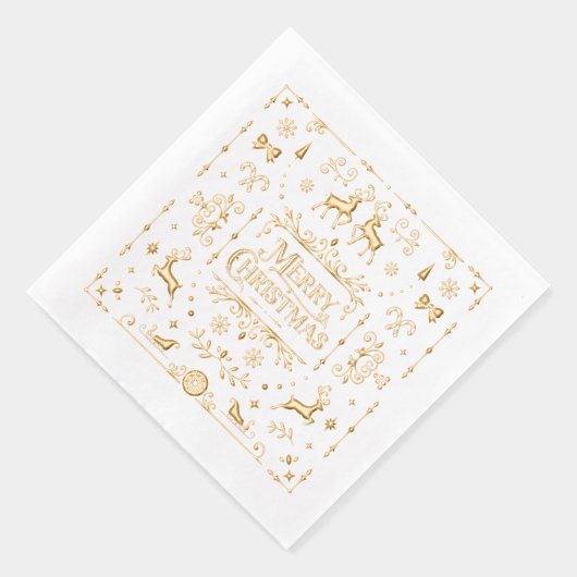 Gold Typography Merry Christmas Holiday Servietten Mit Folie (Rechts)