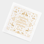 Gold Typography Merry Christmas Holiday Servietten Mit Folie (Links)