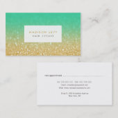 Gold u. aquamarine Ombre Terminkarte (Vorne/Hinten)