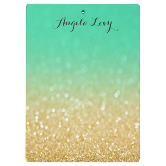 Gold- u. aquamariner Ombre Klemmbrett (Rückseite)