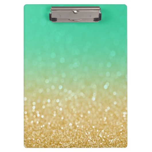 Gold- u. aquamariner Ombre Klemmbrett (Vorderseite)