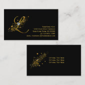 Gold u. Diamanten Anfangsl Stardust Visitenkarte (Vorne/Hinten)