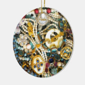 Gold u. Elfenbein Keramik Ornament (Links)