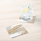 Gold u. Grau Rechteckiger Pappuntersetzer (Vor Ort)