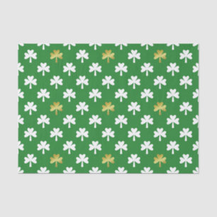 Gold u. grünen Kleeblatt-Muster-St Patrick Tag Seidenpapier