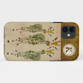 Gold-u. Jade-Giraffen-Damast-Monogramm iPhone Fall Case-Mate iPhone Hülle (Rückseite (Horizontal))