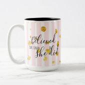 Gold u. Rosa, die sie glaubte, dass sie könnte, Zweifarbige Tasse (Links)