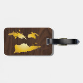 Gold U.S. Jungfrau Islands Flag Imitate Holz Gepäckanhänger (Rückseite horizontal)