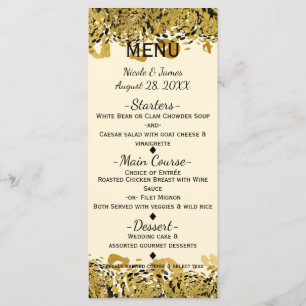 Gold-u. Schwarz-exotisches Menükarte