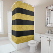 Gold u. Schwarz-gestreifter Duschvorhang (Beispiel)