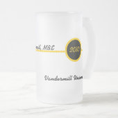 Gold-u. Schwarz-personalisierte Absolvent-Tasse Mattglas Bierglas (VorderseiteRechts)