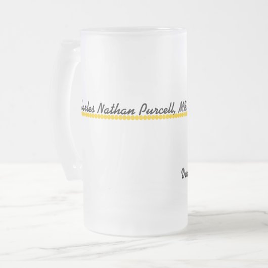 Gold-u. Schwarz-personalisierte Absolvent-Tasse Mattglas Bierglas (Vorderseite Links)