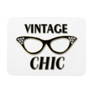 Gold u. Schwarz-Retro GläserVintager Chic Bling Magnet