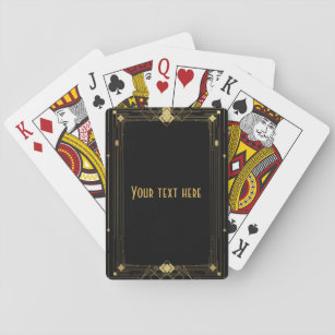 Gold u. schwarze Kunst-Deko Gatsby Spielkarten