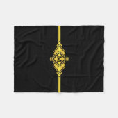 Gold-u. schwarze Kunst-Deko-Gurt-Monogramm Fleecedecke (Vorderseite (Horizontal))