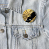Gold u. schwarzer Fleur de Lys Button (Beispiel)