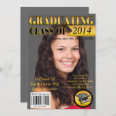 Gold u. Schwarzes schlossen Klassen-Titelseiteab Einladung (Vorne/Hinten)