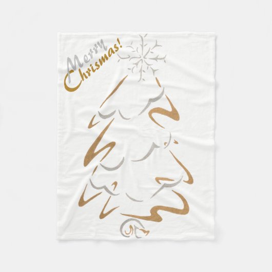 Gold- u. Silber Chrismas Baum Fleecedecke (Vorderseite)