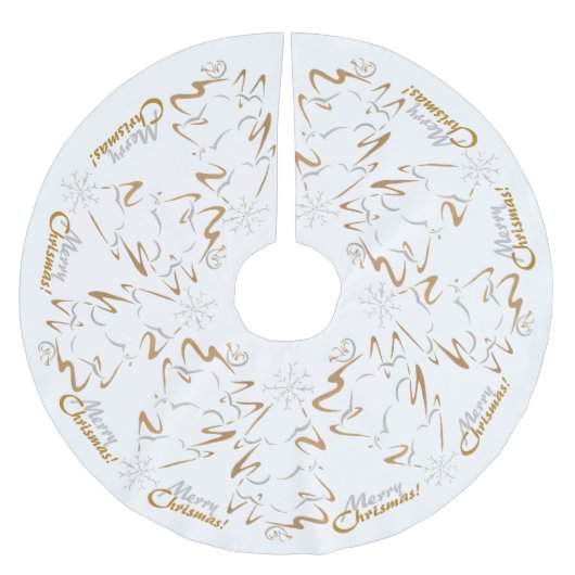 Gold- u. Silber Chrismas Baum Polyester Weihnachtsbaumdecke (Vorderseite)