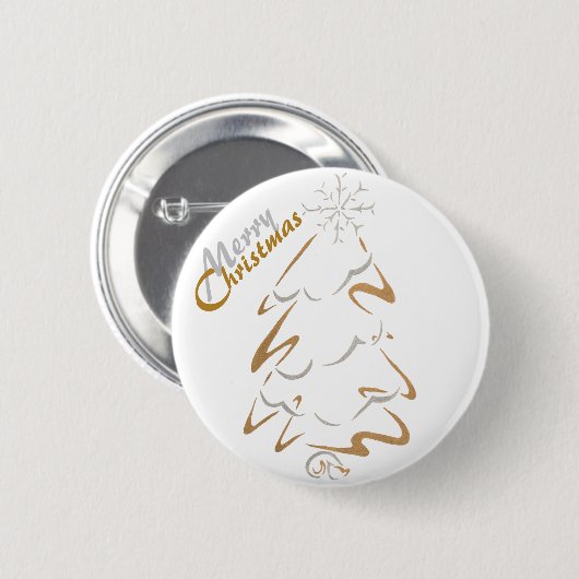 Gold-u. Silber-Weihnachtsbaum Button (Vorne & Hinten)