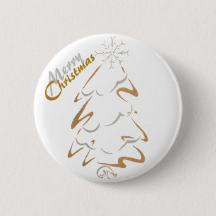 Gold-u. Silber-Weihnachtsbaum Button