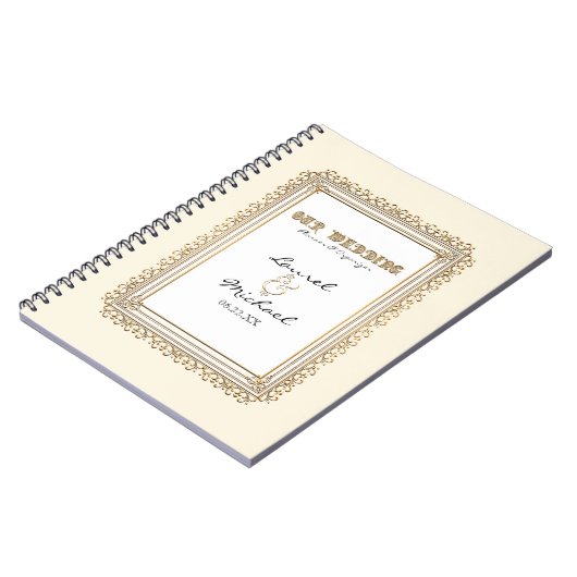 Gold-u. Spitze-klassischer formaler eleganter Notizblock (Linke Seite)