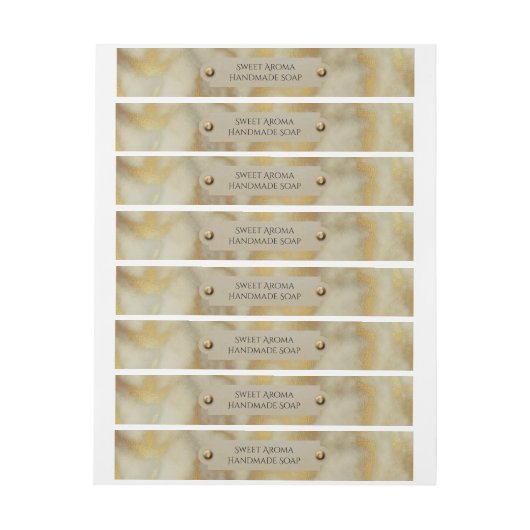 Gold u. TAN-Marmor Rundum-Adressaufkleber (Bogen)