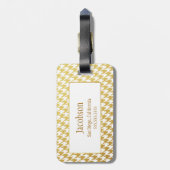 Gold u. weißer gepäckanhänger (Rückseite vertikal)