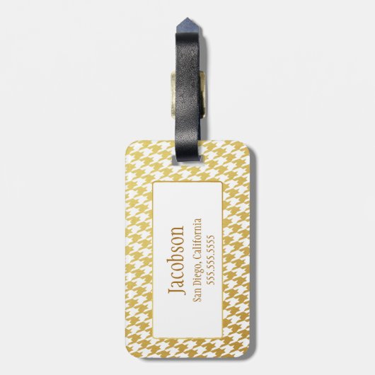 Gold u. weißer gepäckanhänger (Rückseite vertikal)