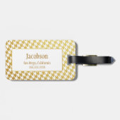 Gold u. weißer gepäckanhänger (Rückseite horizontal)