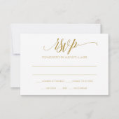 Gold UAWG Reply Card | Luxe Calligraphie (Gold) Einladung (Vorderseite)