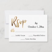 Gold UAWG Typografie, Bokeh und Schwarz Back RSVP Karte (Vorderseite)