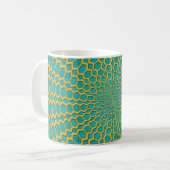 Gold über Aquamarines geometrisches Muster Kaffeetasse (Vorderseite Links)