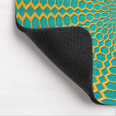 Gold über Aquamarines grünes Radialdesign Mousepad (Ecke)